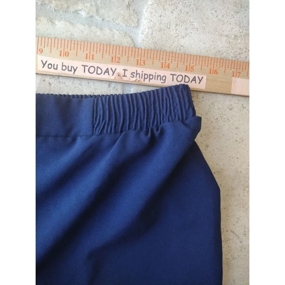 Monterey Canyon Pants Women 12 Navy Elastic‎ Waist Pull On 100% Polyester Casual